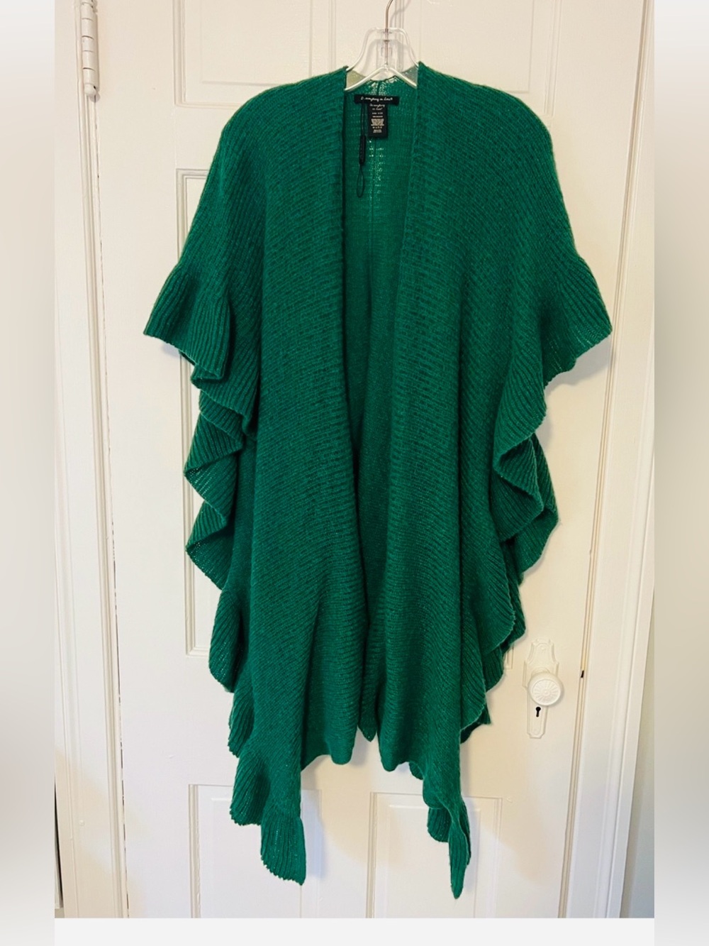 Do everything in love Emerald Open-Front Knit Poncho